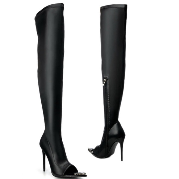 Elegant Black Over-the-Knee Boots - Picture 1 of 16